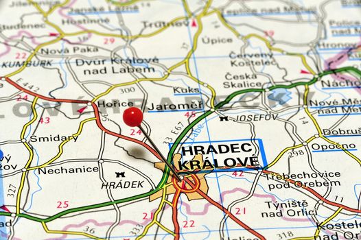 European cities on map series: Hradec Králové