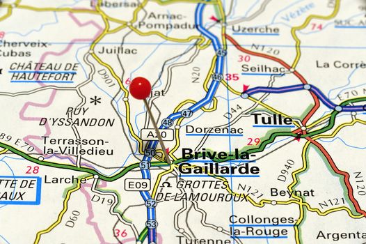 European cities on map series: Brive-la-Gaillarde