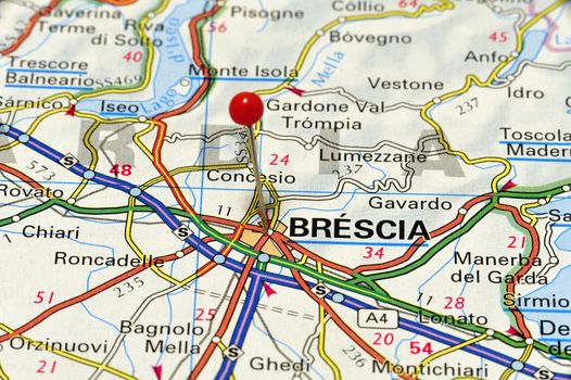 Europe cities on map series: Brescia.