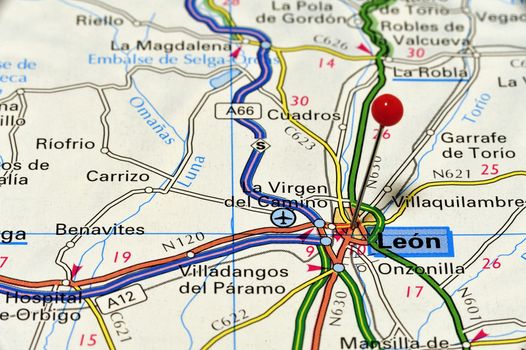 Europe cities on map series: León