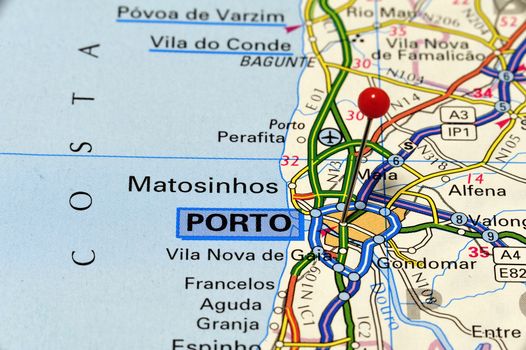 European cities on map series: Porto
