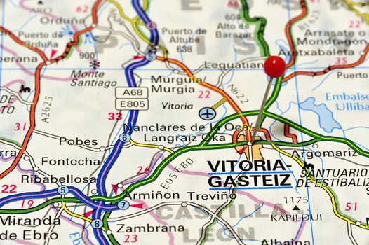 European cities on map series: Vitoria-Gasteiz