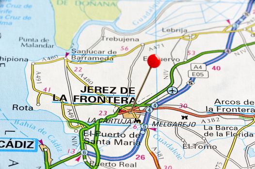 European cities on map series: Jerez de la Frontera