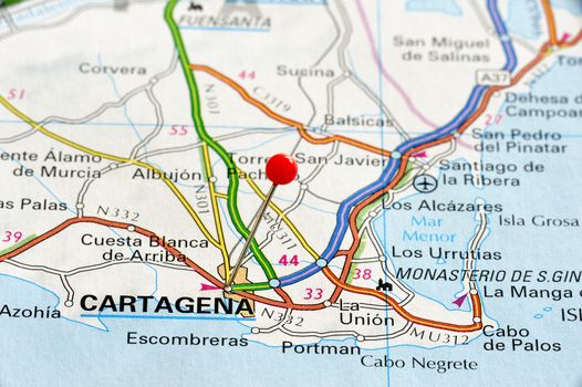 European cities on map series: Cartagena