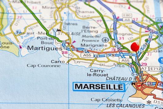 European cities on map series: Marseille