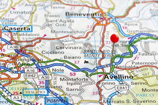 Europe cities on map series: Avellino