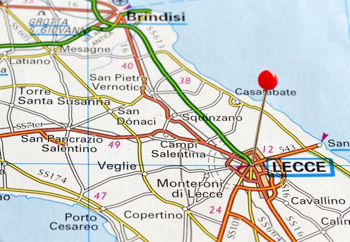 Europe cities on map series: Lecce