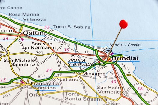 Europe cities on map series: Brindisi