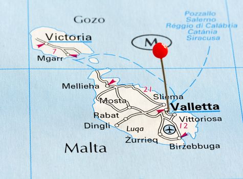 Valletta, Malta map.