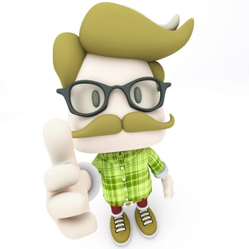 Hipster Man Thumb Up!