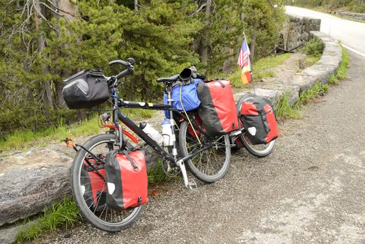 Bicycle equipped for a long journey across the United States