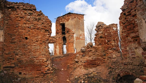  ruins of the ancient fortress located in the village of Golshany, Belarus
