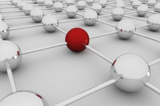Abstract concept of social global network- 3D rendering