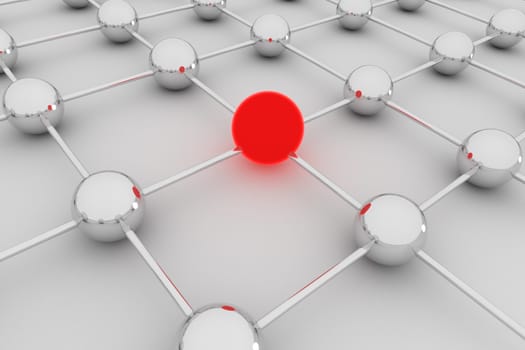 Abstract concept of social global network- 3D rendering