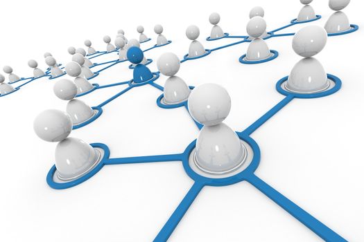 3d image of virtual men on network connection