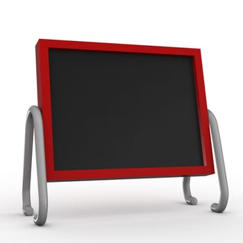 Red painted blackboard