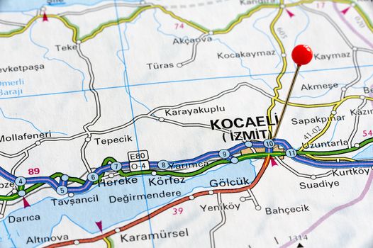 Closeup map of Kocaeli