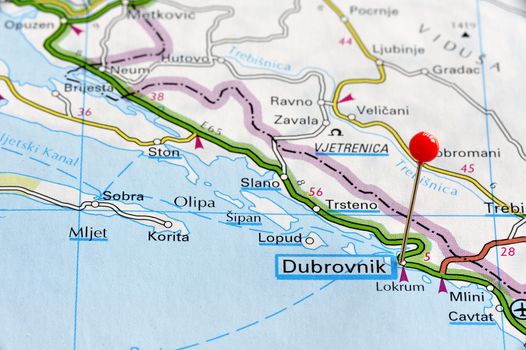 Cloesup map of Dubrovnik.