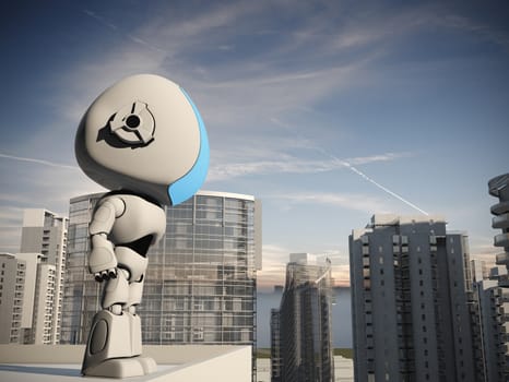 Cyborg Supervisor checking on the public safety. 