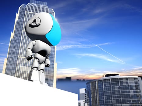 Cyborg Supervisor checking on the public safety. 