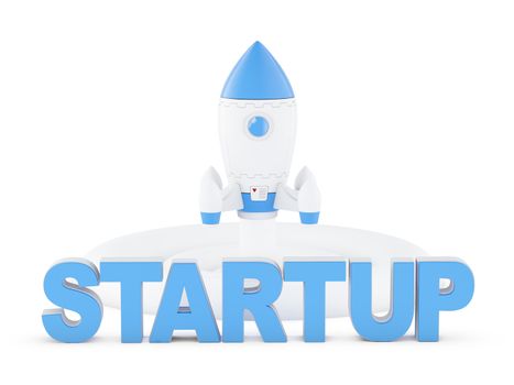 3D illustration concept of new business project startup.