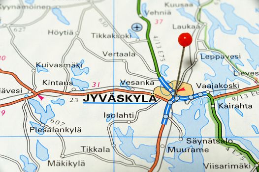 Closeup map of Jyväskylä