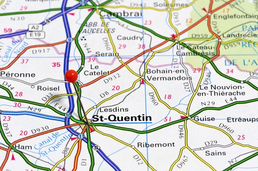Closeup map St-Quenstin.