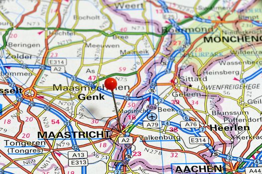 European cities on map series: Maastricht