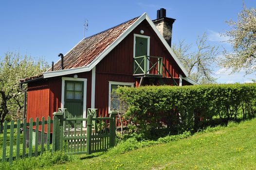 Swedish summer cottage on the countryside.