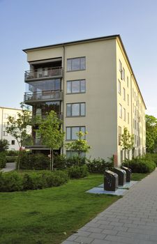 Modern Building on Sky Background