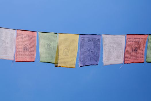 Buddhist prayer flags the holy traditional flag in Bhutan