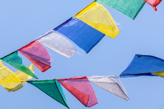 Buddhist prayer flags the holy traditional flag in Bhutan