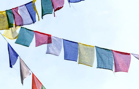 Buddhist prayer flags the holy traditional flag in Bhutan