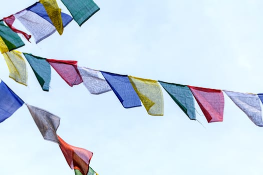 Buddhist prayer flags the holy traditional flag in Bhutan