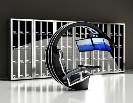 Modern Pc Worksation - 3D render 