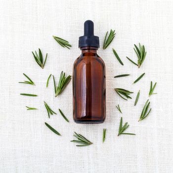 Natural Spa Ingredients  rosemary essential oil for aromatherapy.
