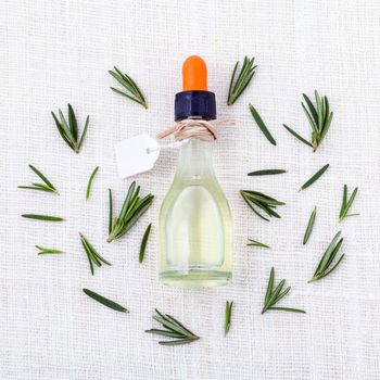 Natural Spa Ingredients  rosemary essential oil for aromatherapy.