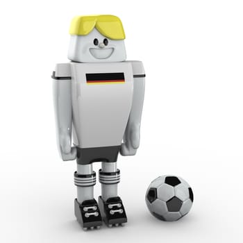 3D Soccer Player on White Background