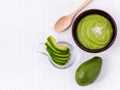 Healthy diet and Clean food. Avocado smoothie on white background