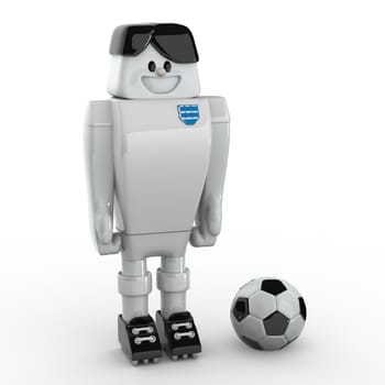 3D Soccer Player on White Background