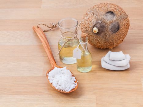 Natural Spa Ingredients . - Coconut essential Oil for alternative therapy.