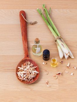 Natural Spa Ingredients . - Lemongrass essential Oil for alternative therapy.