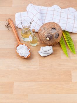 Natural Spa Ingredients . - Coconut essential Oil for alternative therapy.