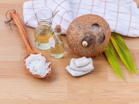 Natural Spa Ingredients . - Coconut essential Oil for alternative therapy.