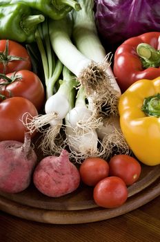 A selection of fresh organic vegetables