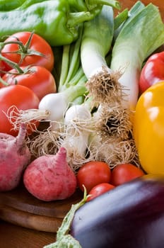 A selection of fresh organic vegetables