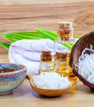 Natural Spa Ingredients . - Coconut essential Oil for alternative therapy.