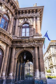 Side view of Teatro Massimo Bellini, Catania, Sicily, Italy