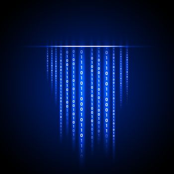 Abstract blue matrix background with figures and line