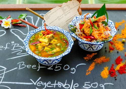 Authentic thai cuisine with decoration and flavour.